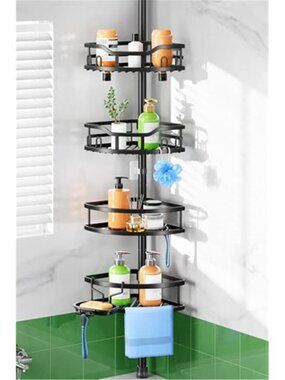Shower Caddy Corner Tension Pole Organizer Bathroom Storage 4 Tier Rust Proof